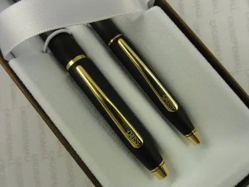 Cross Made in The USA Century Classic Writer's Companion Matte Black and 23k Gel Ink Selectip Rollerball and 0.5MM Pencil My Store