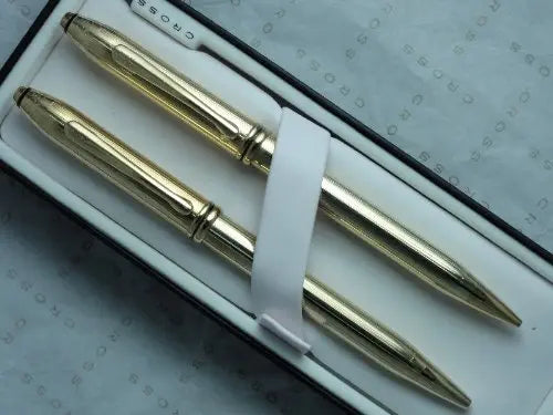 Cross Made in The USA Townsend 18k Gold Rolled/Filled Pen and 0.5MM Lead Pencil Combo .!!!!Rare - crosspenmall.com