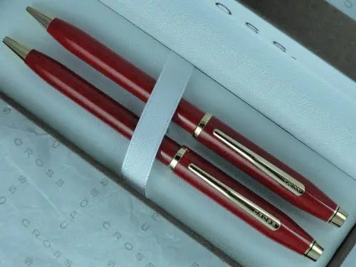 Cross Made in USA Century II Cinnabar Red Lacquer Pen and 0.5MM Lead Pencil Set crosspenmall.com