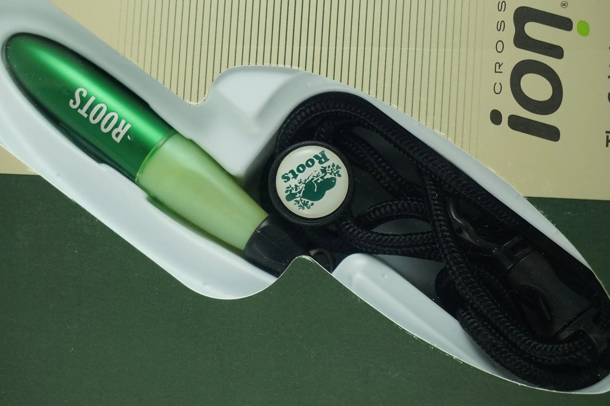 Cross Made in the USA Ion Gel Ink Rollerball Pen in Plasmic Green with Keyclip and Lanyard Cross