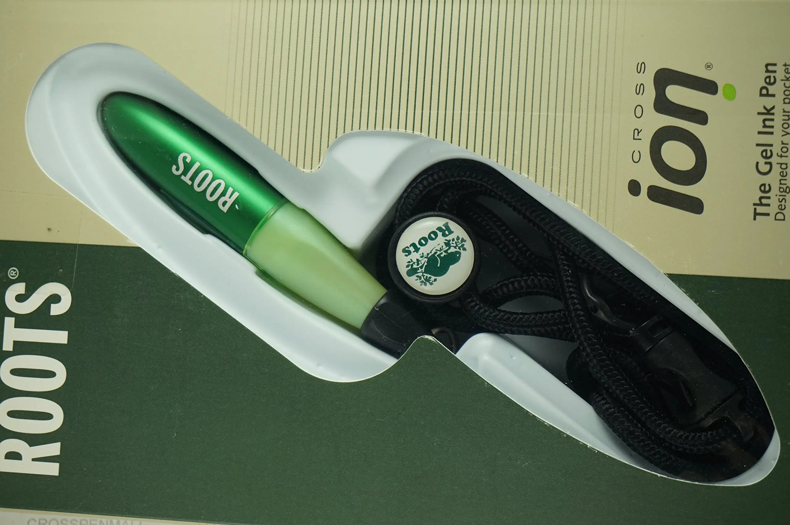 Cross Made in the USA Ion Gel Ink Rollerball Pen in Plasmic Green with Keyclip and Lanyard Cross