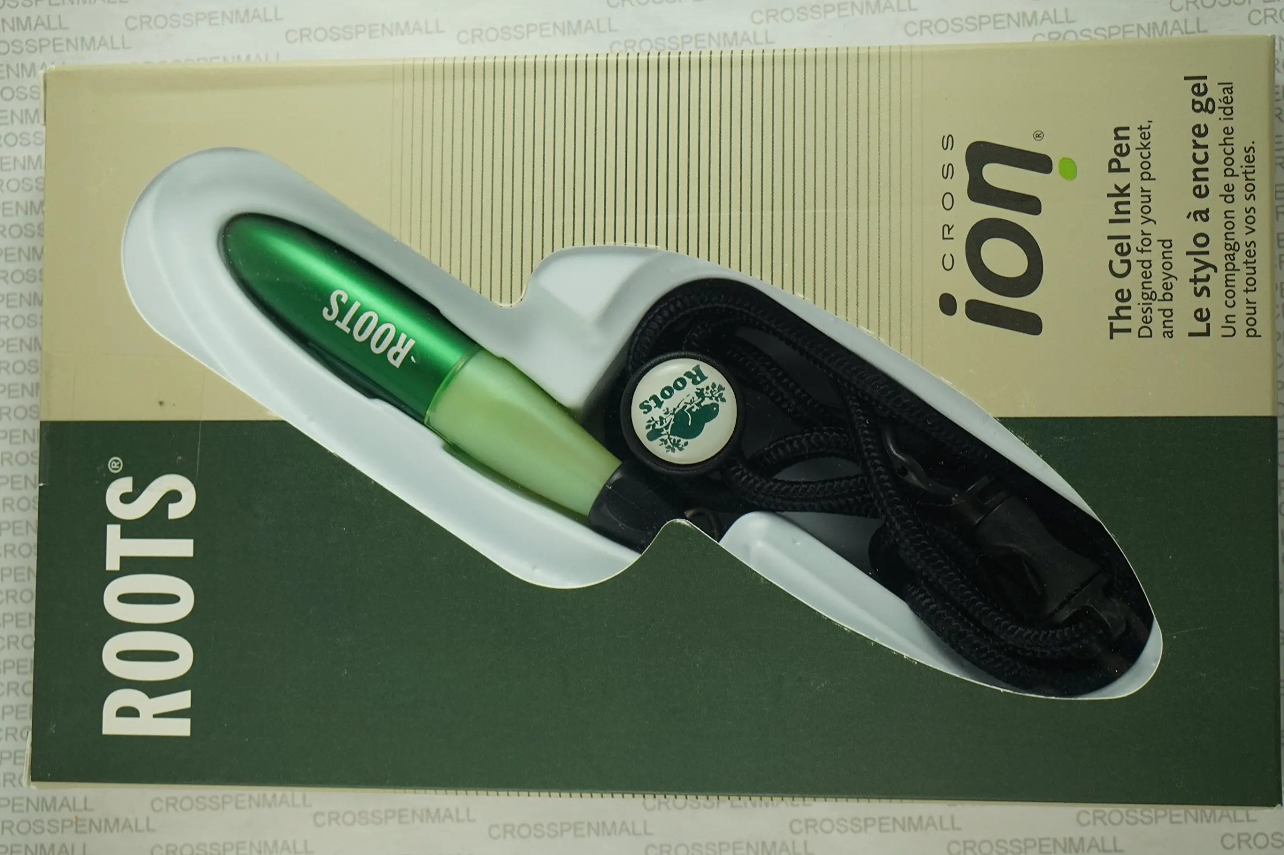 Cross Made in the USA Ion Gel Ink Rollerball Pen in Plasmic Green with Keyclip and Lanyard Cross
