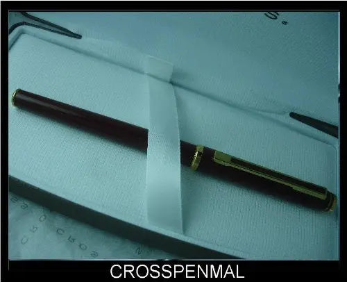Cross Made in the USA Signature Burgundy and 23K Karat Gold Appointments With Solid 18K Gold Extra-fine Nib Fountain Pen. Cross