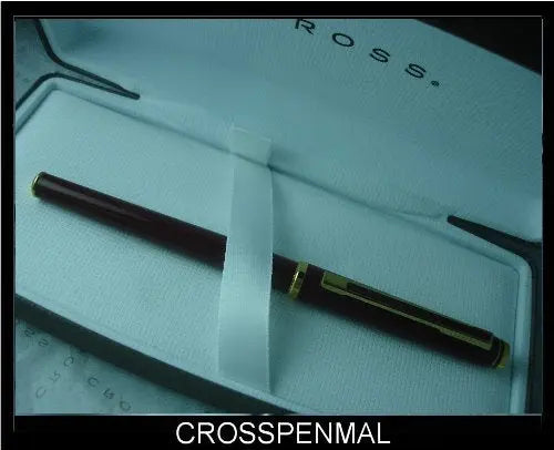 Cross Made in the USA Signature Burgundy and 23K Karat Gold Appointments With Solid 18K Gold Extra-fine Nib Fountain Pen. Cross