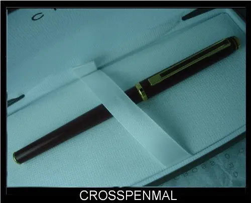 Cross Made in the USA Signature Burgundy and 23K Karat Gold Appointments With Solid 18K Gold Extra-fine Nib Fountain Pen. Cross