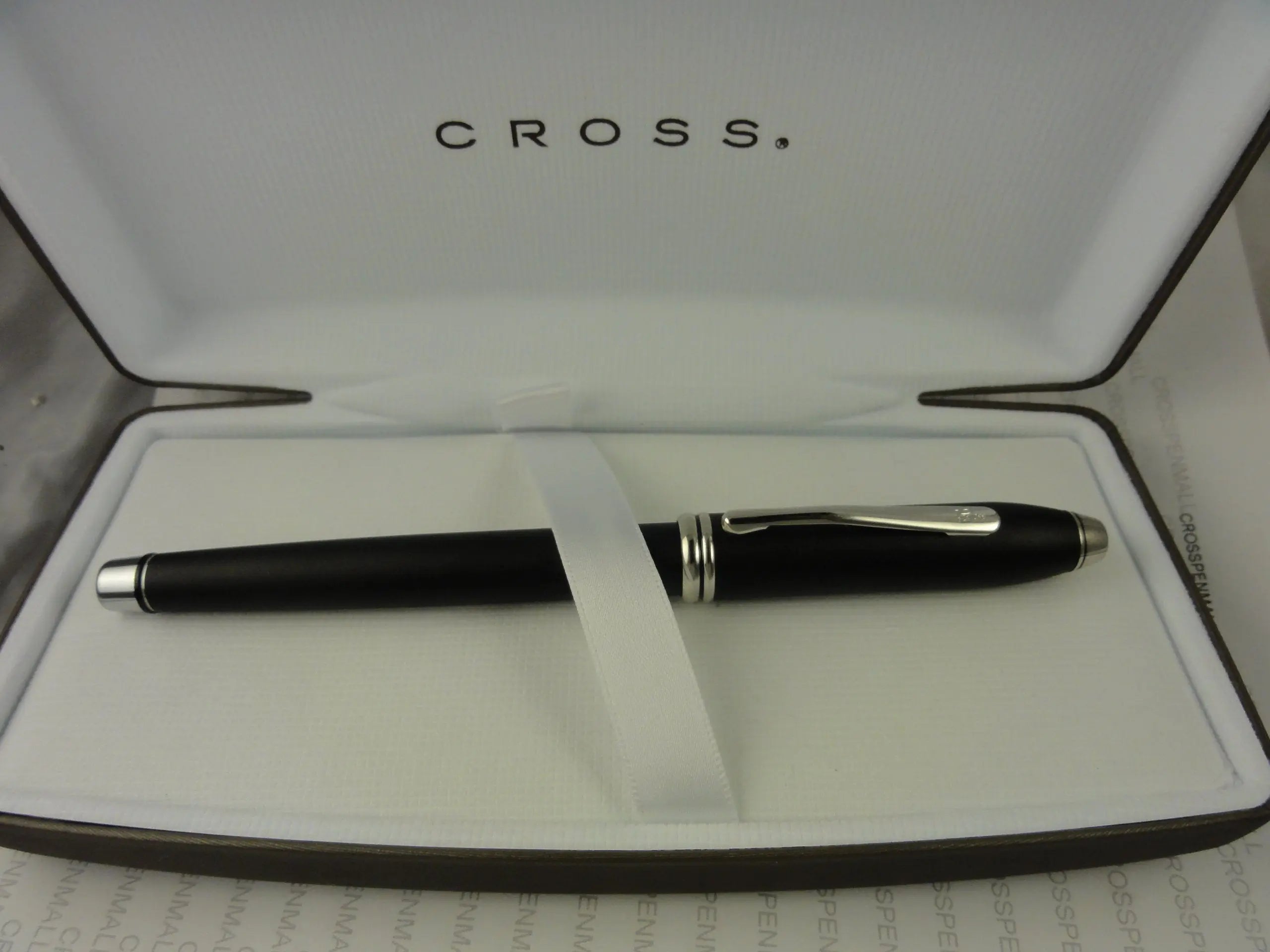 Cross Made in the USA Townsend Satin Cosmos Black and Rhodium Rollerball Pen My Store