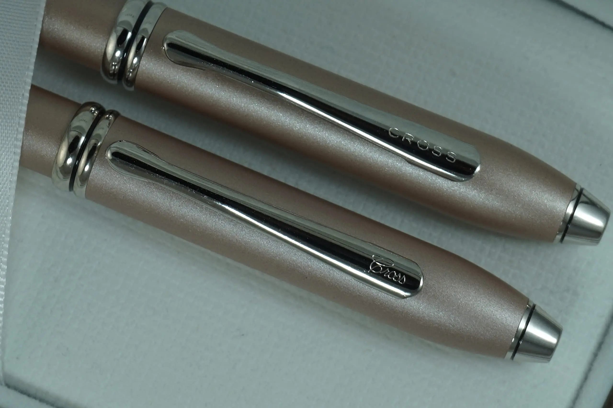 Cross Made in the USA and UK Limited Edition Collection Townsend Meteorite Champagne and Rhodium appointments Ballpoint Pen and 0.5MM Pencil Set AT CROSS