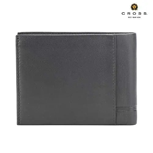 Cross Mens Leather Bifold Wallet with Removable Credit Card Case (Black) Cross