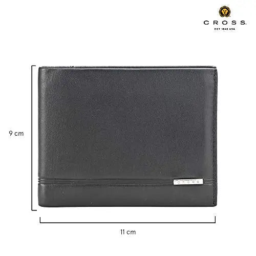 Cross Mens Leather Bifold Wallet with Removable Credit Card Case (Black) Cross