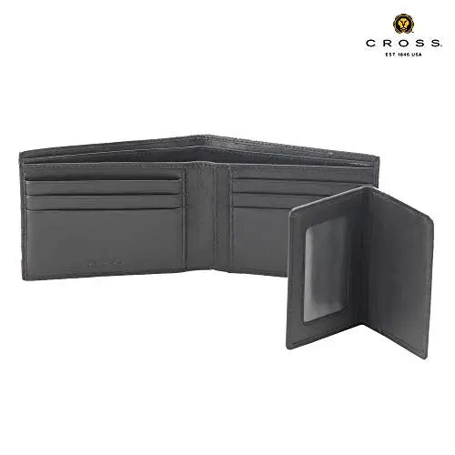 Cross Mens Leather Bifold Wallet with Removable Credit Card Case (Black) Cross
