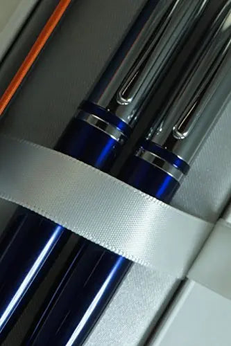 Cross Midnight Blue, polished Appointments and Cross signature mid Band Calaise Selectip Black Gel Ink Rollerball pen and Ballpoint Pen set. - crosspenmall.com
