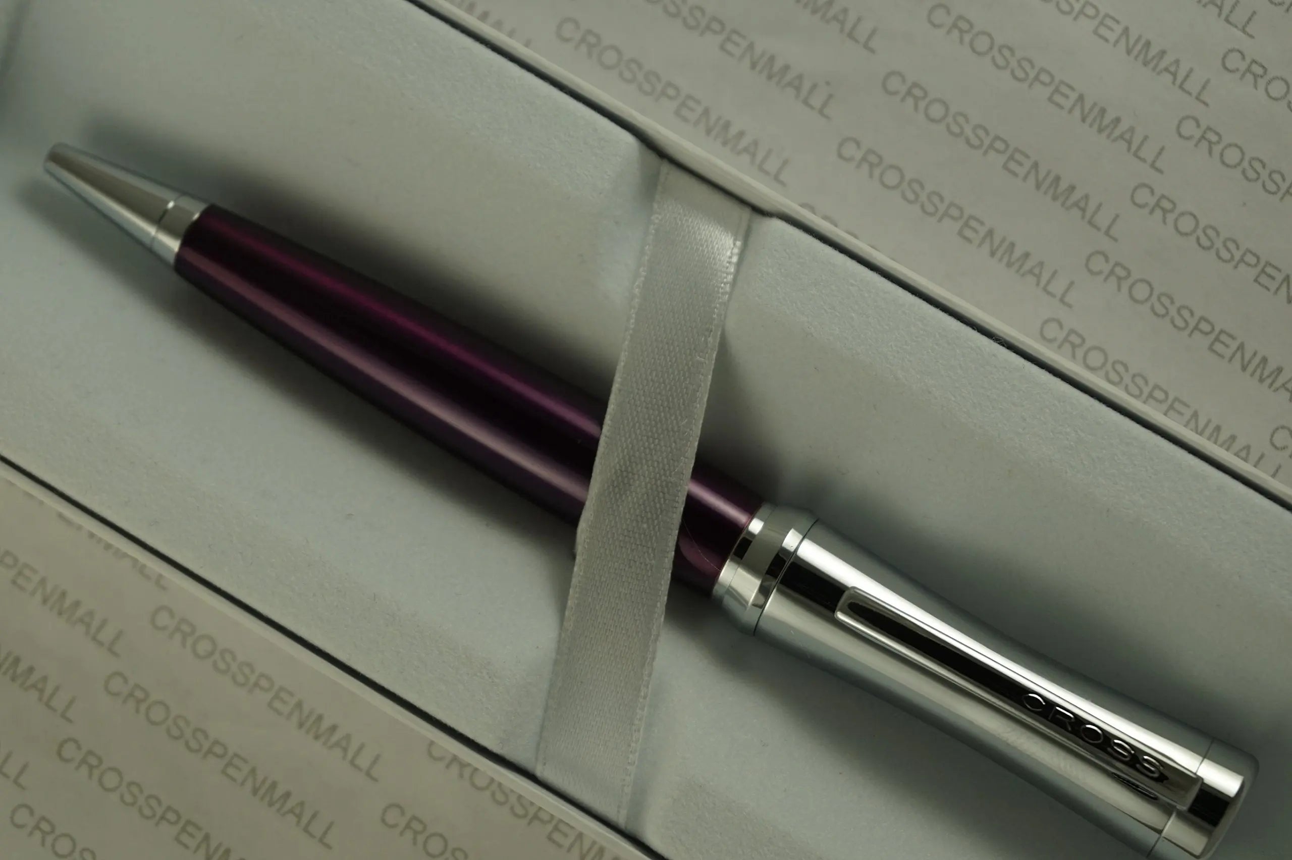 Cross Parasol Curves with Polished Chrome Appointments and Tender Purple Barrel Ballpoint Pen - crosspenmall.com
