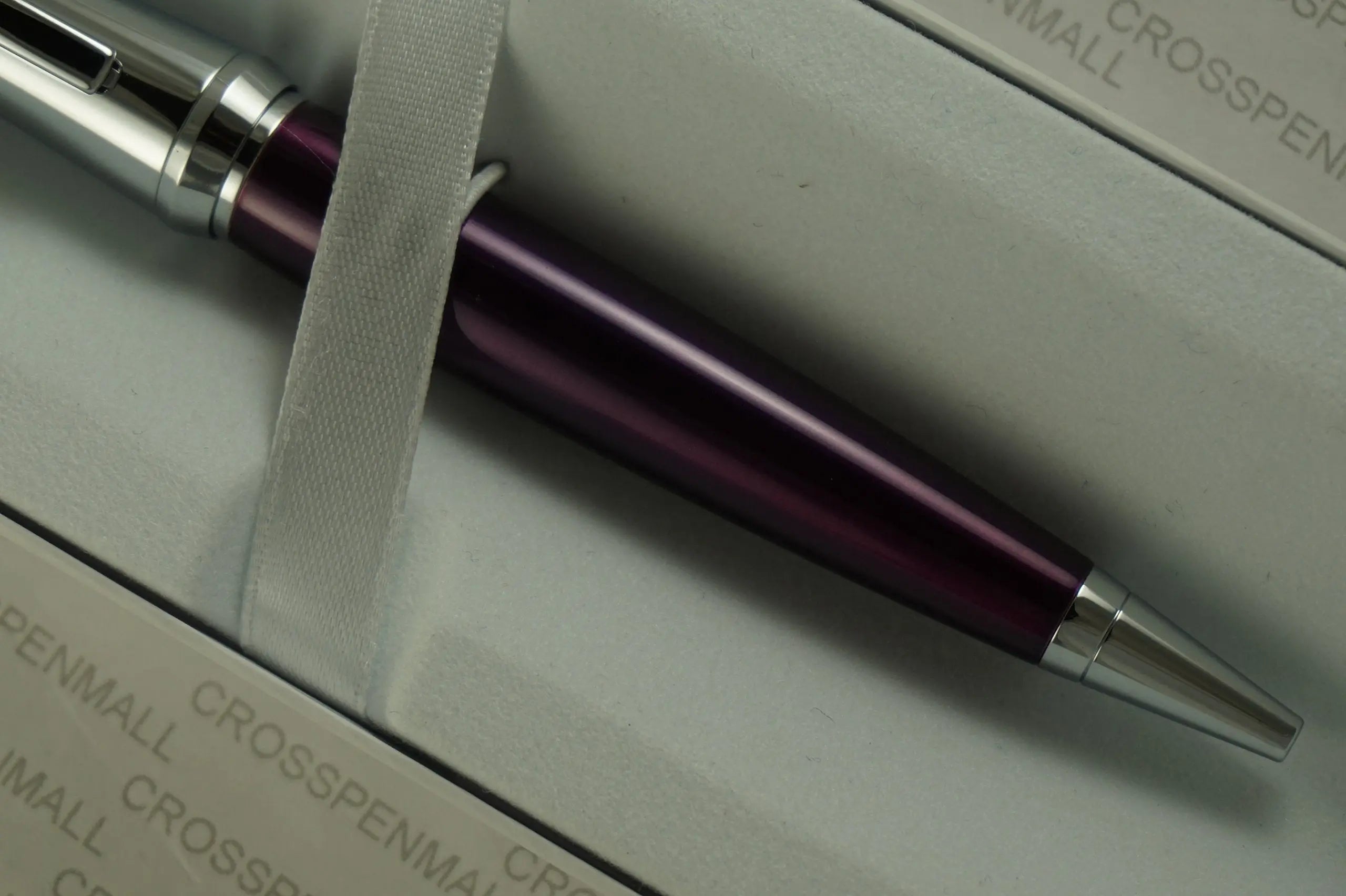 Cross Parasol Curves with Polished Chrome Appointments and Tender Purple Barrel Ballpoint Pen - crosspenmall.com