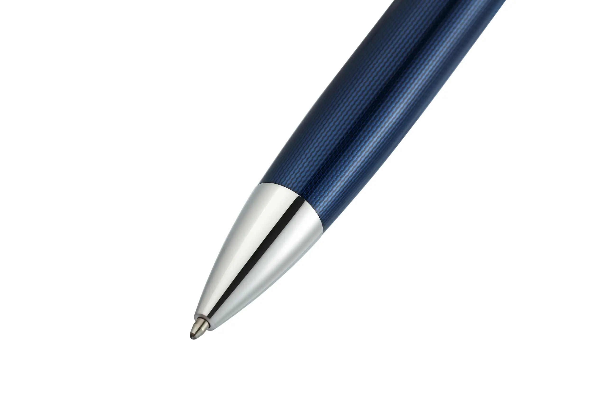 Cross Peerless 125 Ballpoint pen, Translucent Cobalt Blue, incise engraved diamond pattern, Swarovski™ Crystal, Engravable panel, Luxury Gift Box. Cross