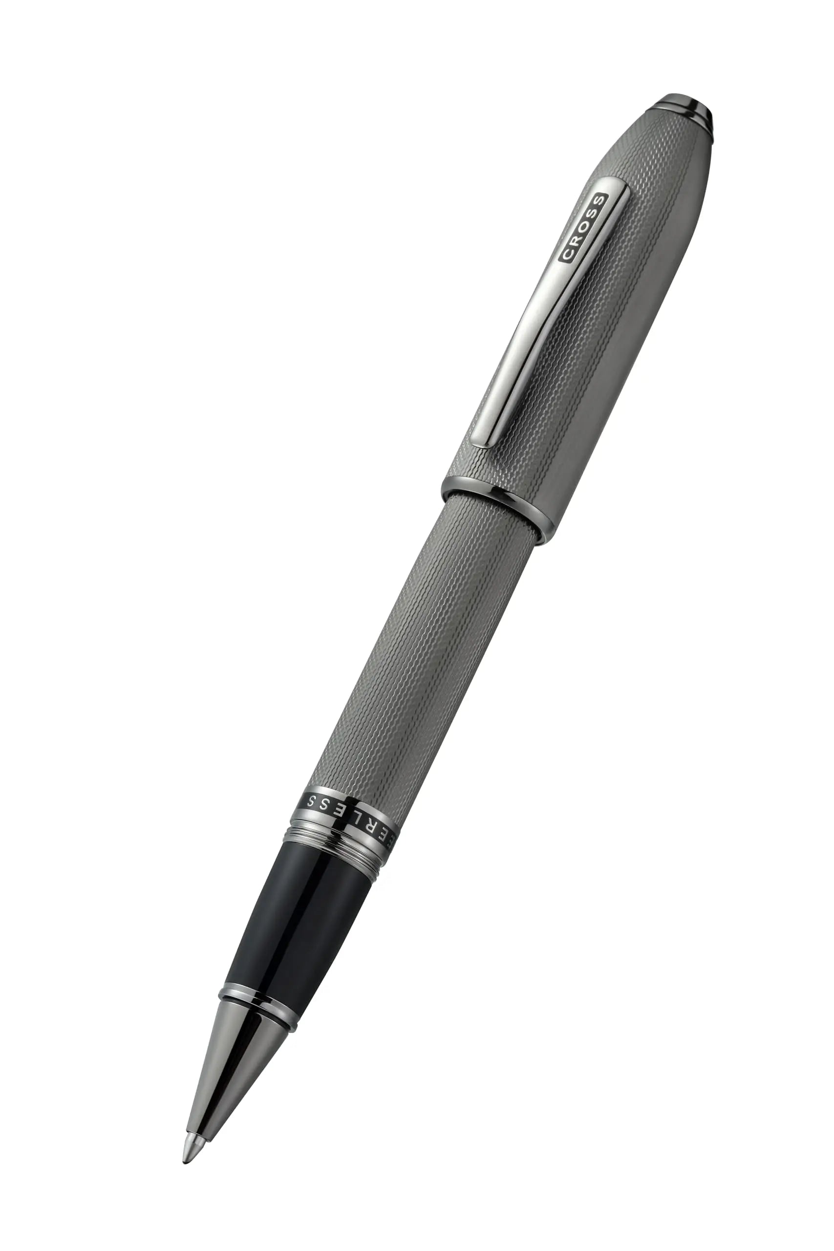 Cross Peerless™ Limited Collection Polished Slate Gray Engraved Diamond Pattern Selectip Rollerball Pen with Swarovski™ Crystal, Slate Gray PVD with Panel for engraving Cross