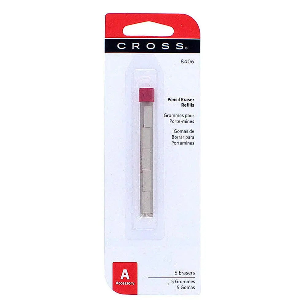 Cross Pencil Eraser Refills, Five 0.5mm Pencil Erasers Per Card Cross