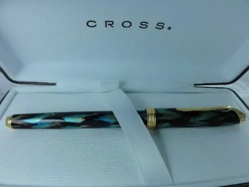 Cross Pinnacle Peacock Lacquer and 22K Gold Rollerball Pen by Cross Cross