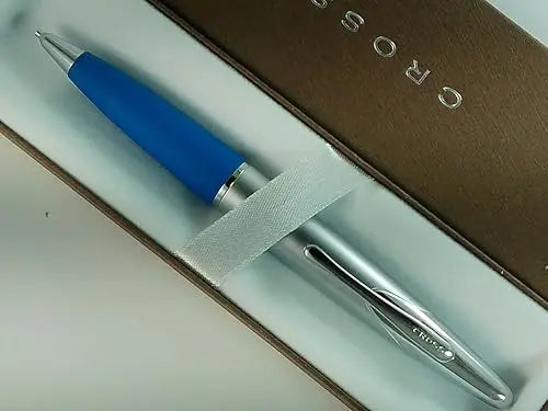 Cross Polished Satin Chrome Barrel and Vapor Blue Comfort Grip Writer's 0.7MM Pencil Cross