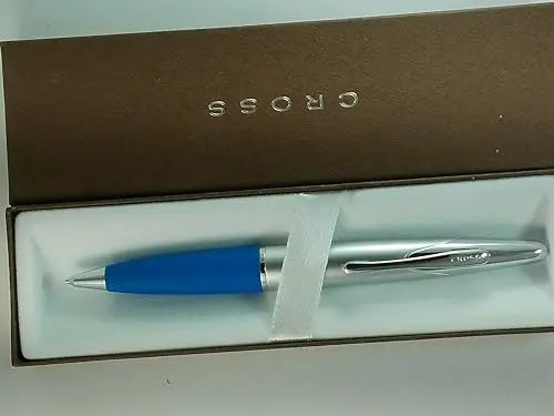 Cross Polished Satin Chrome Barrel and Vapor Blue Comfort Grip Writer's 0.7MM Pencil Cross