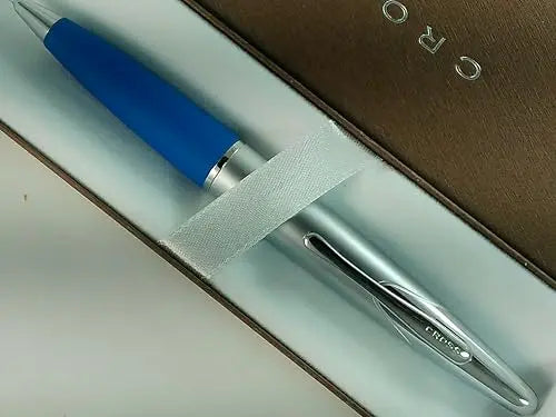 Cross Polished Satin Chrome Barrel and Vapor Blue Comfort Grip Writer's 0.7MM Pencil Cross