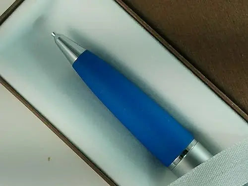 Cross Polished Satin Chrome Barrel and Vapor Blue Comfort Grip Writer's 0.7MM Pencil Cross