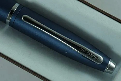 Cross Satin Blue with Cross signature mid Band Calaise Selectip Rollerball Pen. - crosspenmall.com