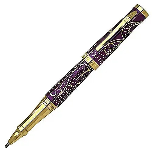 Cross Sauvage 2021 Year of the Ox Special-Edition, Hand-polished Translucent Plum lacquer finish with deep-etched ox engraving With 23KT Gold Plated Inlays and Appointments Selectip Rollerball Pen AT CROSS