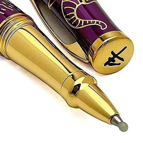 Cross Sauvage 2021 Year of the Ox Special-Edition, Hand-polished Translucent Plum lacquer finish with deep-etched ox engraving With 23KT Gold Plated Inlays and Appointments Selectip Rollerball Pen AT CROSS