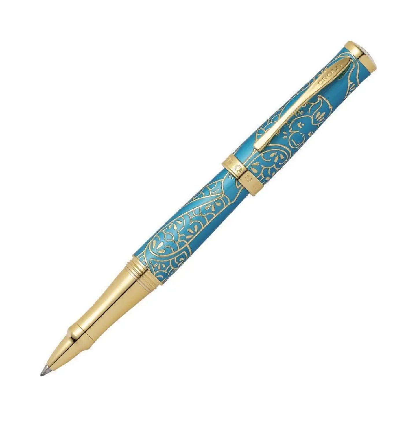 Cross Sauvage Year of The Monkey Tibetan Teal with 23KT Gold Inlays Theme and Appointments with Gel Ink Rollerball Pen (AT0315-22) - crosspenmall.com