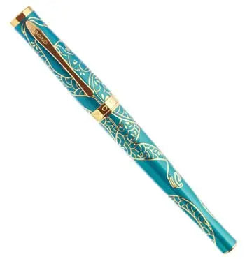Cross Sauvage Year of The Monkey Tibetan Teal with 23KT Gold Inlays Theme and Appointments with Gel Ink Rollerball Pen (AT0315-22) - crosspenmall.com