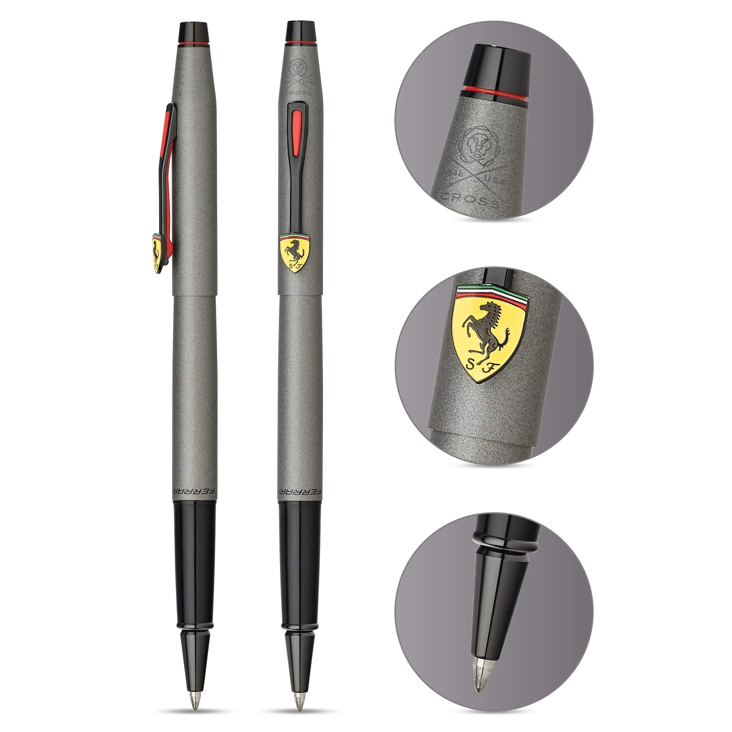 Cross Scuderia Ferrari Classic Century Rollerball Pen, Includes Premium Gift Box - Titanium Grey Satin Lacquer Cross