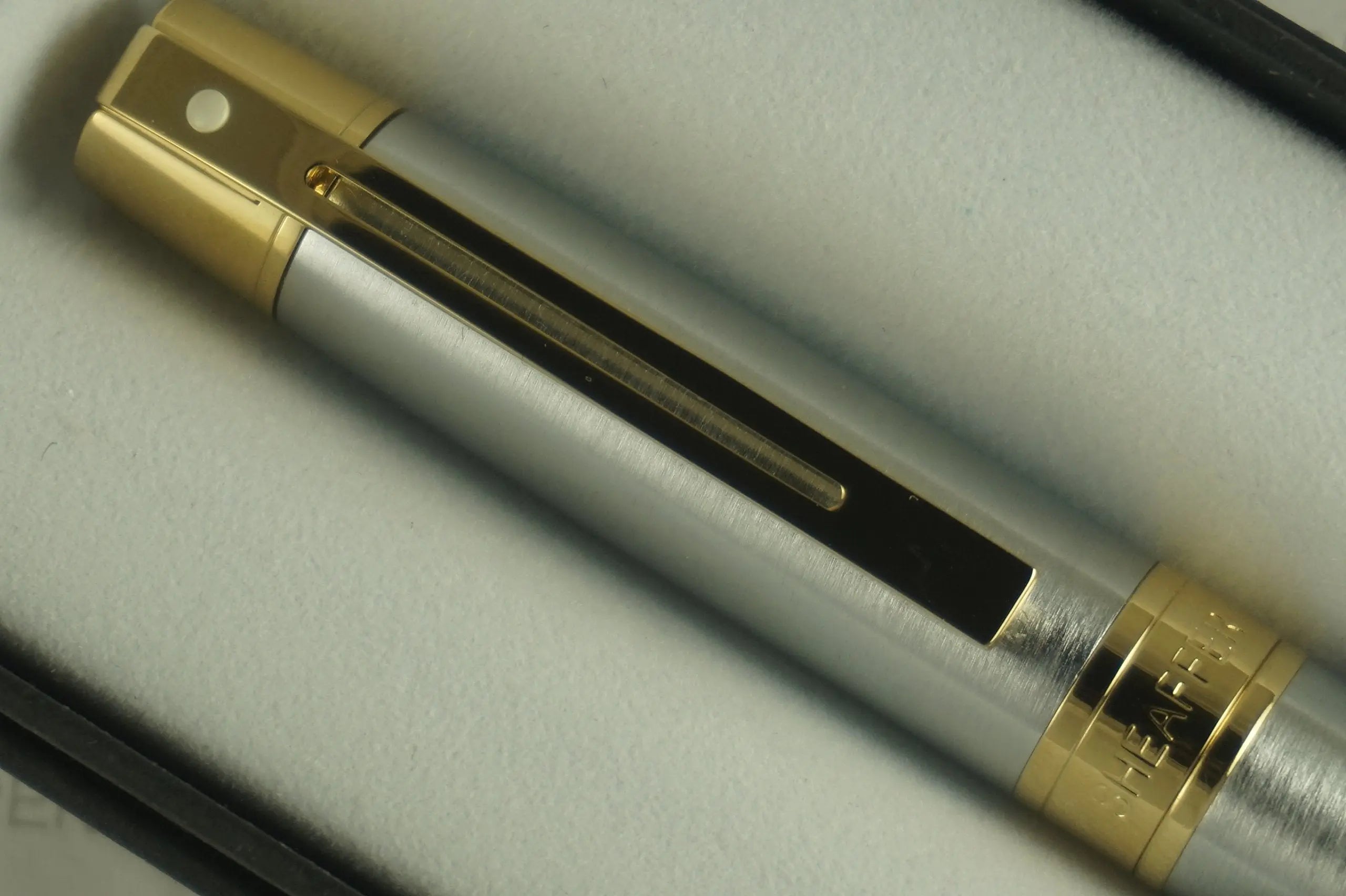 Cross Sheaffer 300 Brushed and polished Barrel with Gold Appointments Spring loaded and fluid clip Medium Point Rollerball Pen A great gift for any occasion. - crosspenmall.com