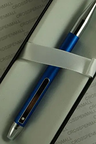 Cross Sheaffer Definie Matte Blue Finish and Polished Appointment with Sheaffer Signature dot of Excellence Slim Ballpoint Pen - crosspenmall.com