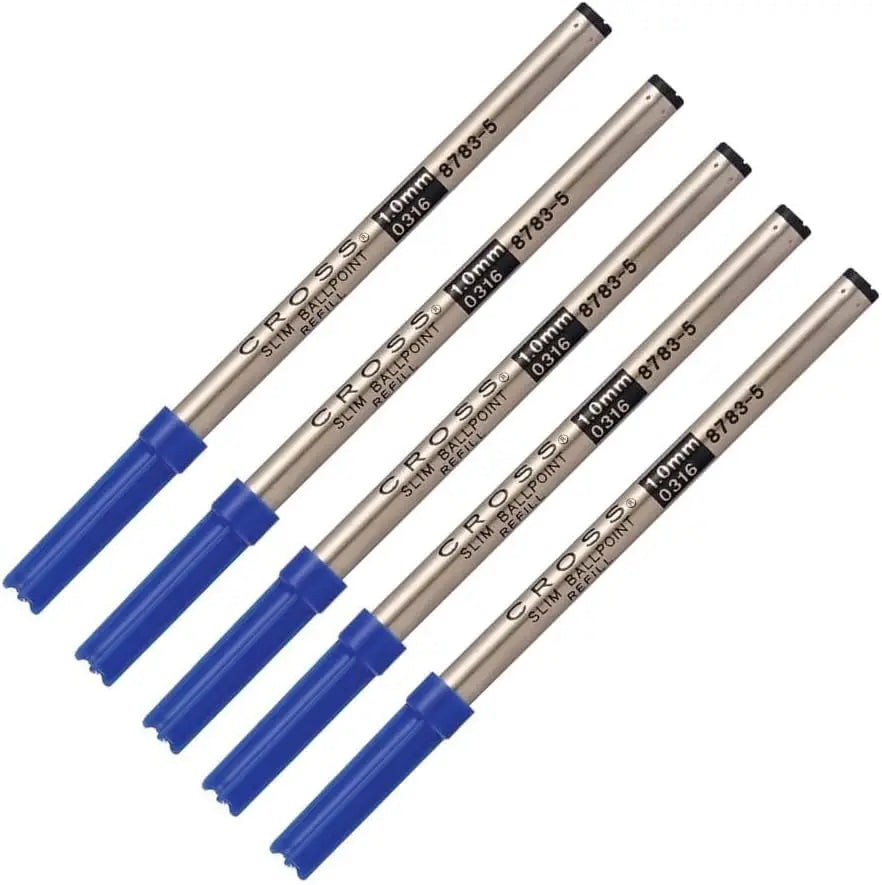 Cross Slim Ballpoint Pen Refill - Blue Ink, 8783-5, Bulk Packed (5 Pack) Cross