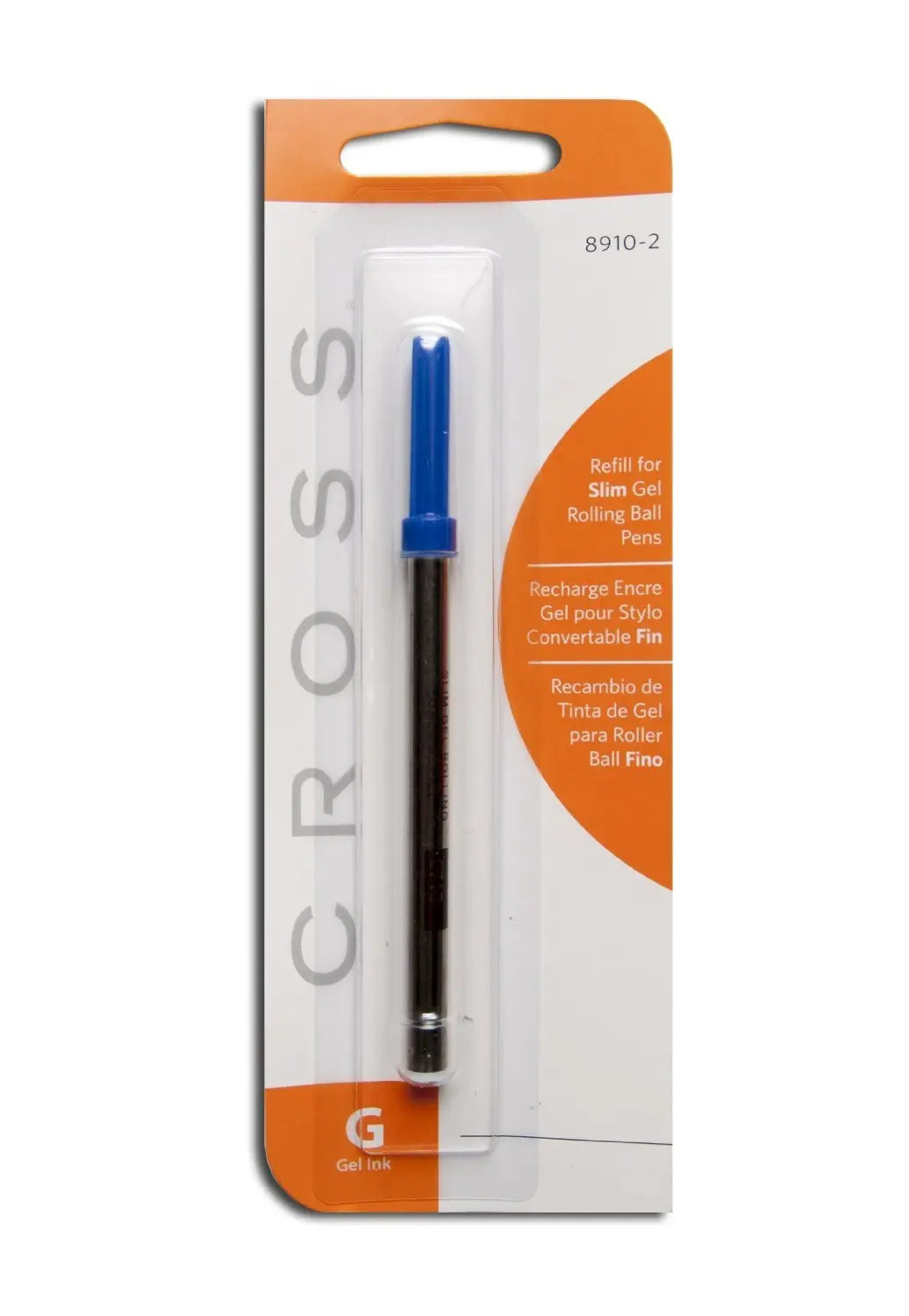 Cross Slim Gel Rolling Ball Refill, Blue, 1Per Card (8910-2) - crosspenmall.com