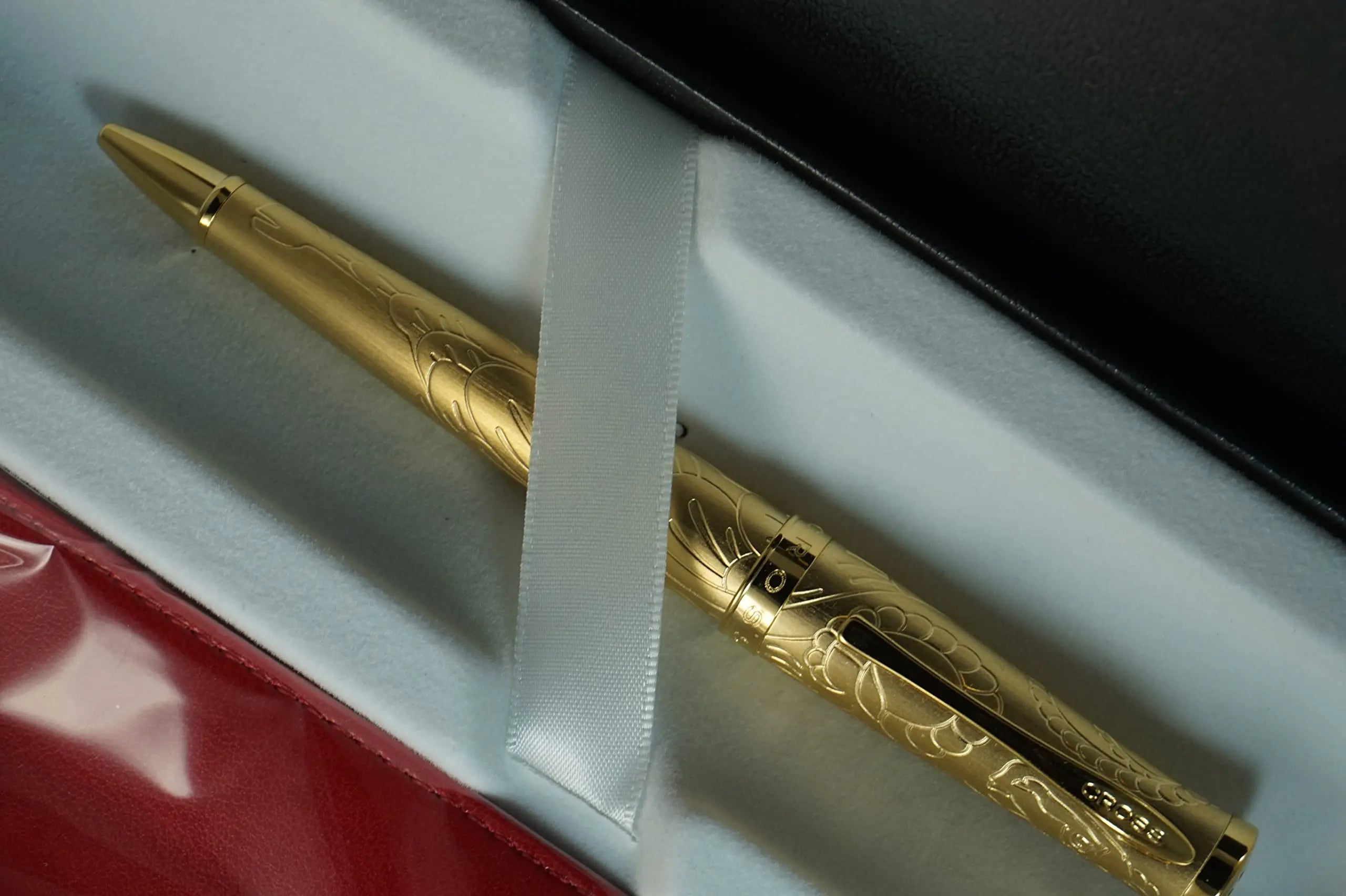 Cross Special Edition Handmade Year of the Goat - 23KT Heavy gold Plate and appointments Ballpoint Pen with Leather Pouch in big Corporate gift box - crosspenmall.com