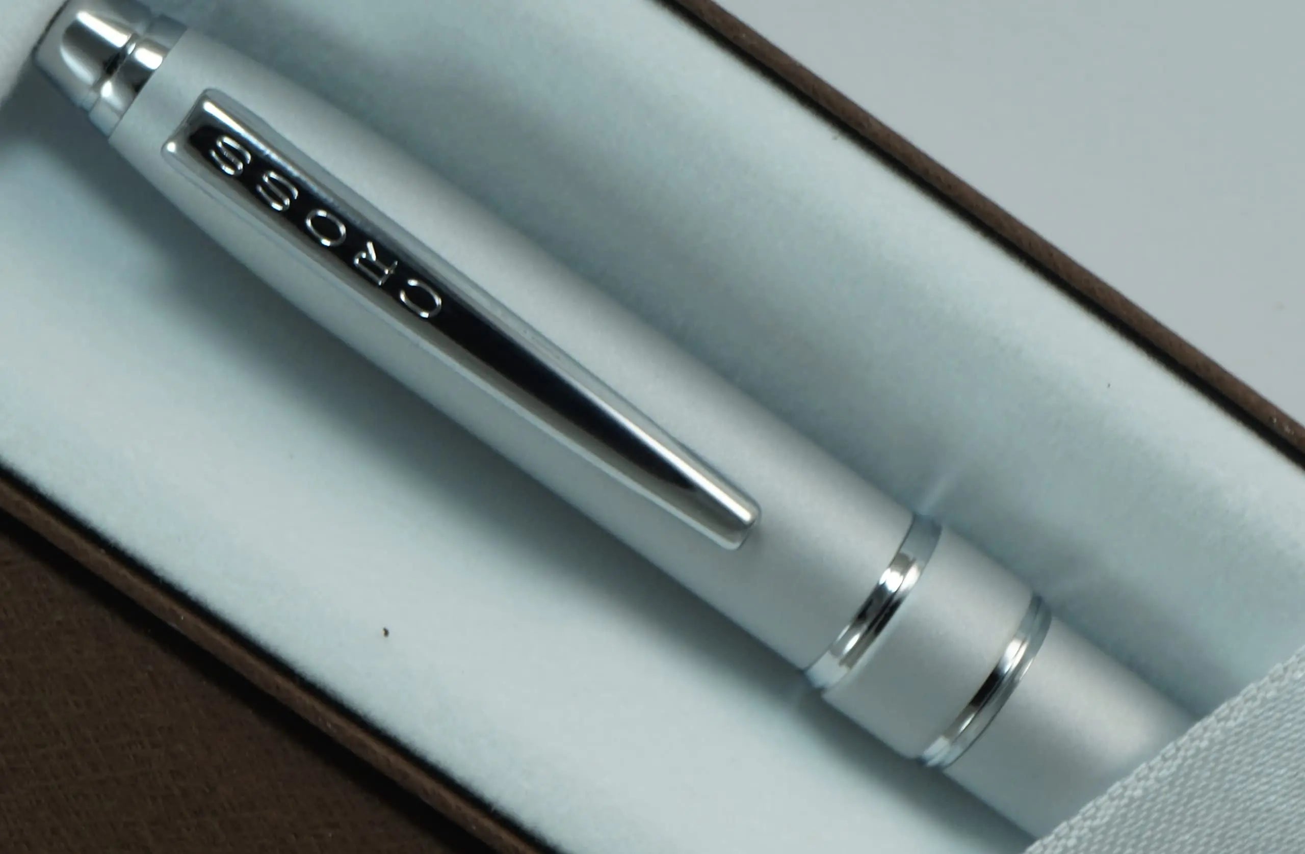 Cross Stratford Matte Satin, Signature Mid Band and Spring-Loaded Clip, Ballpoint Pen - crosspenmall.com