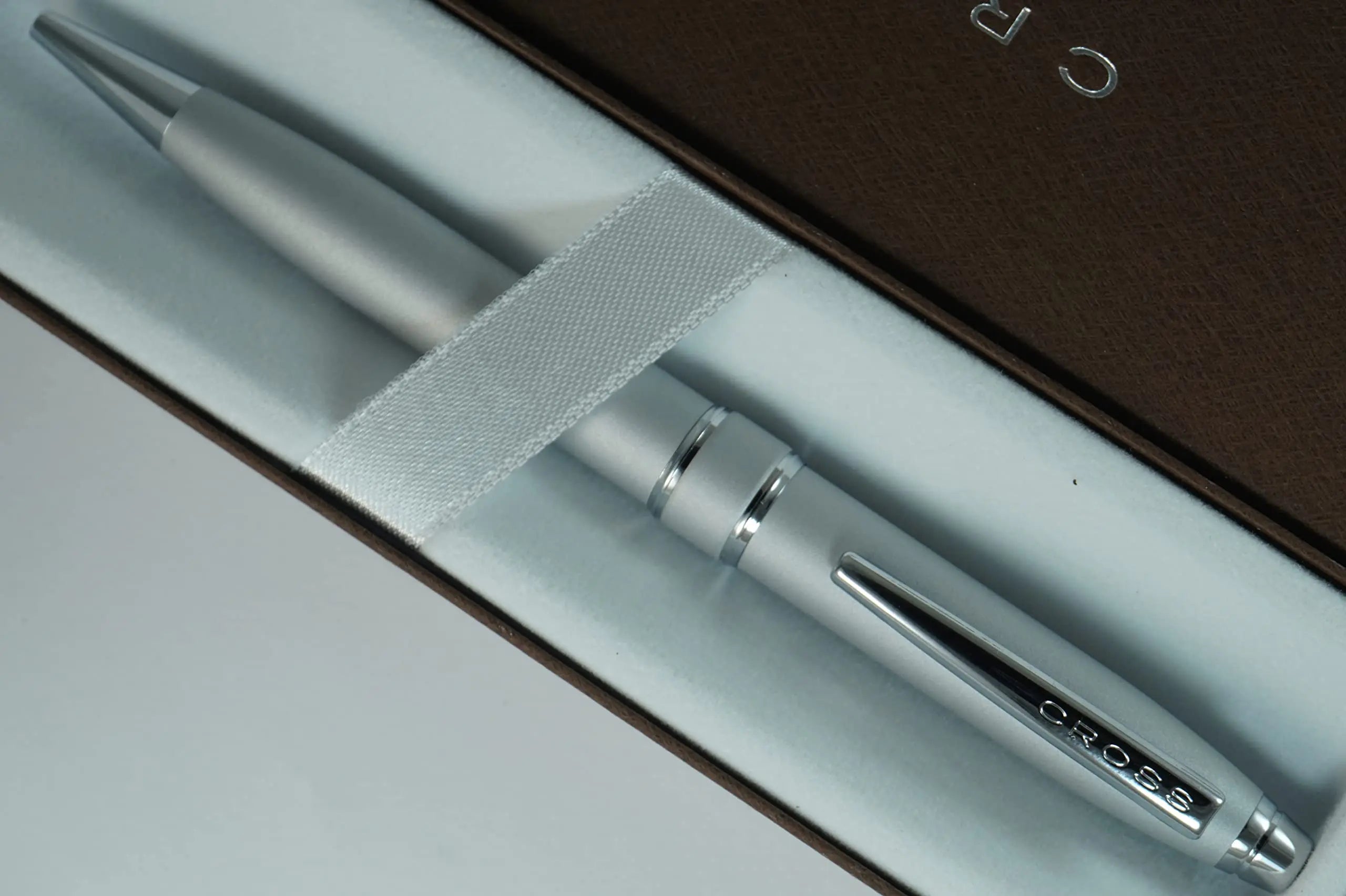 Cross Stratford Matte Satin, Signature Mid Band and Spring-Loaded Clip, Ballpoint Pen - crosspenmall.com