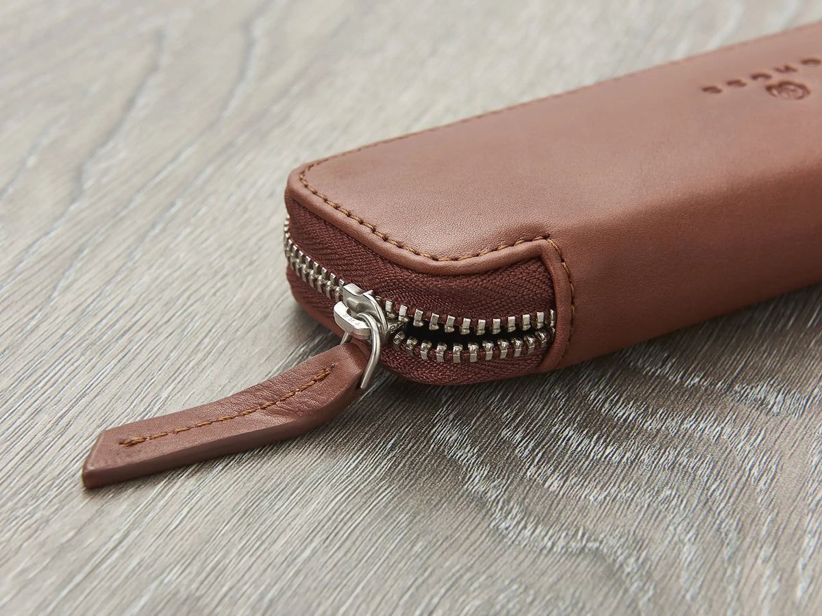 Cross Tan Leather Double Pen Pouch cross