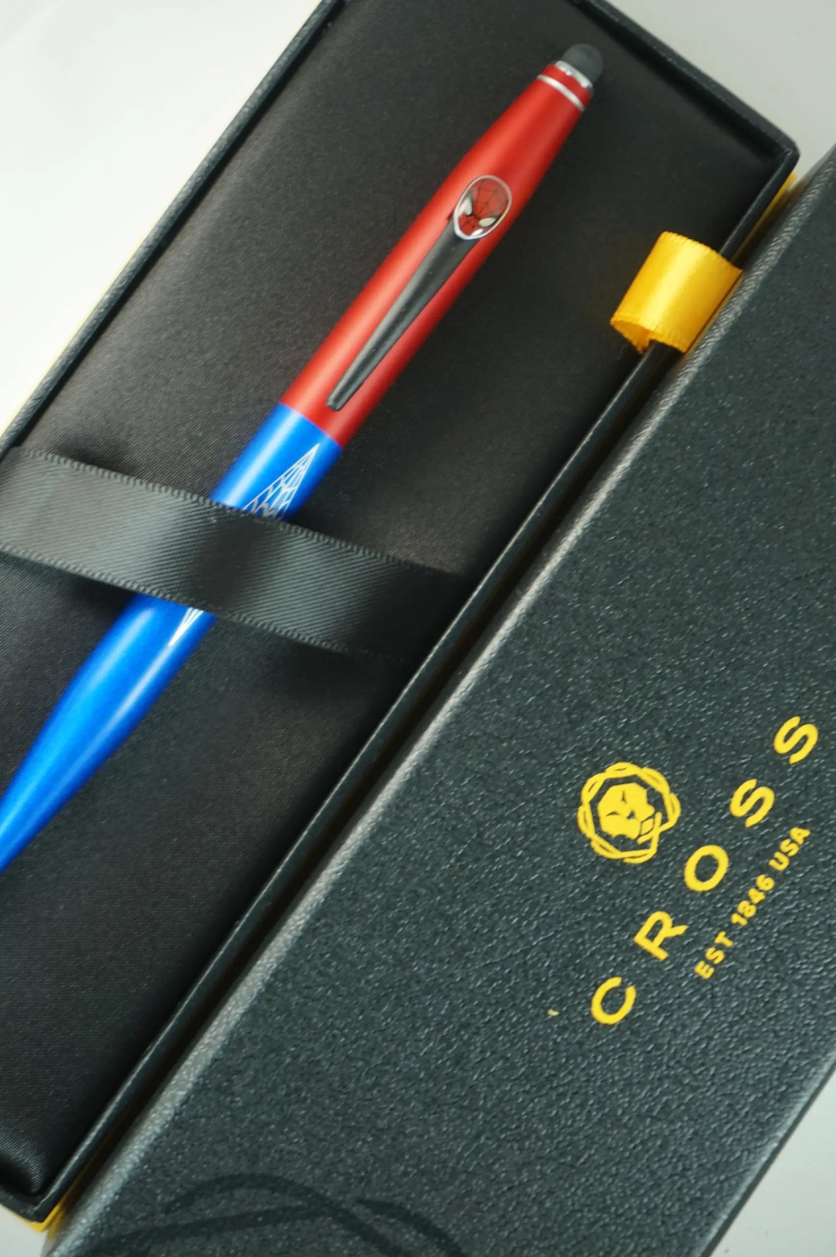 Cross Tech2 Refillable Ballpoint Pen with themed design, authentic character details, and Polished appointments, Marvel Spider Man - crosspenmall.com