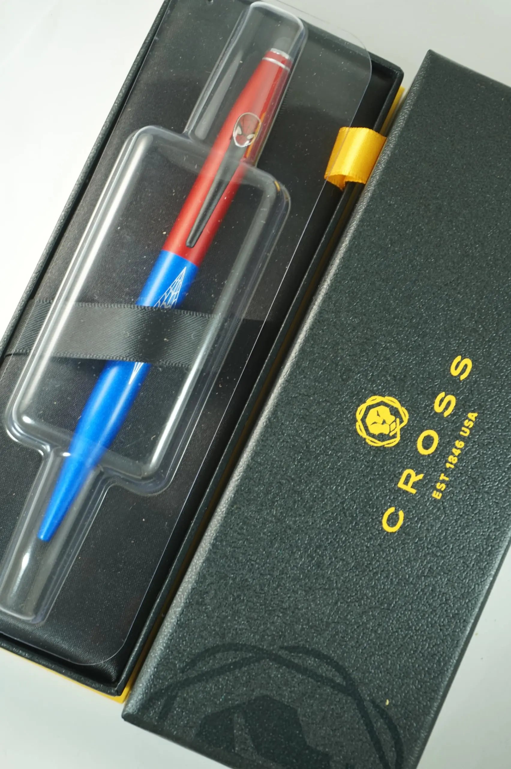 Cross Tech2 Refillable Ballpoint Pen with themed design, authentic character details, and Polished appointments, Marvel Spider Man - crosspenmall.com