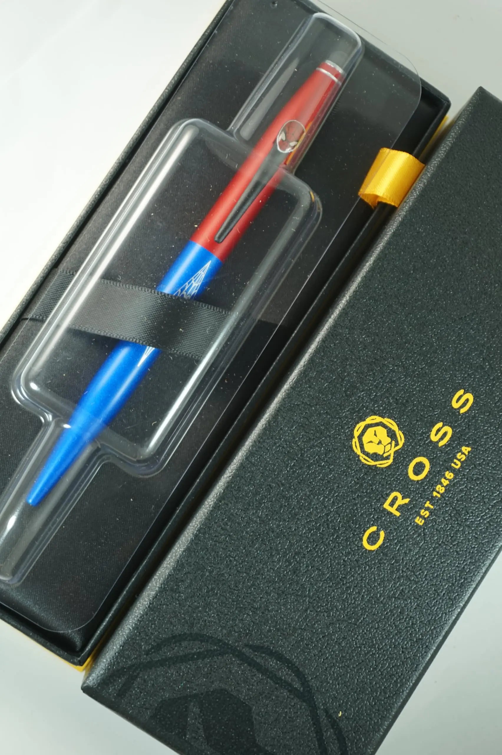Cross Tech2 Refillable Ballpoint Pen with themed design, authentic character details, and Polished appointments, Marvel Spider Man - crosspenmall.com