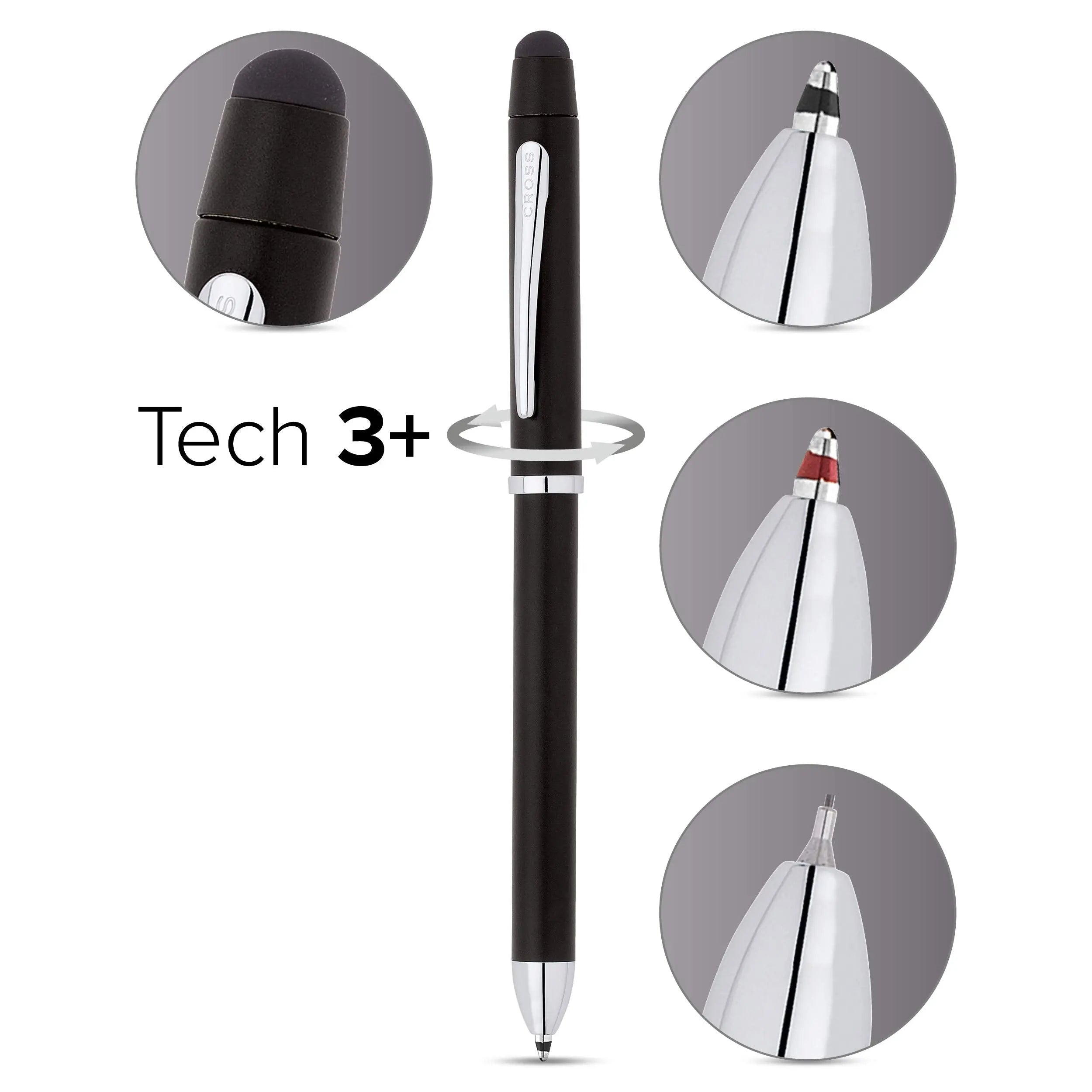 Cross Tech3 Stylus with Pen - Satin Black/Chrome Cross