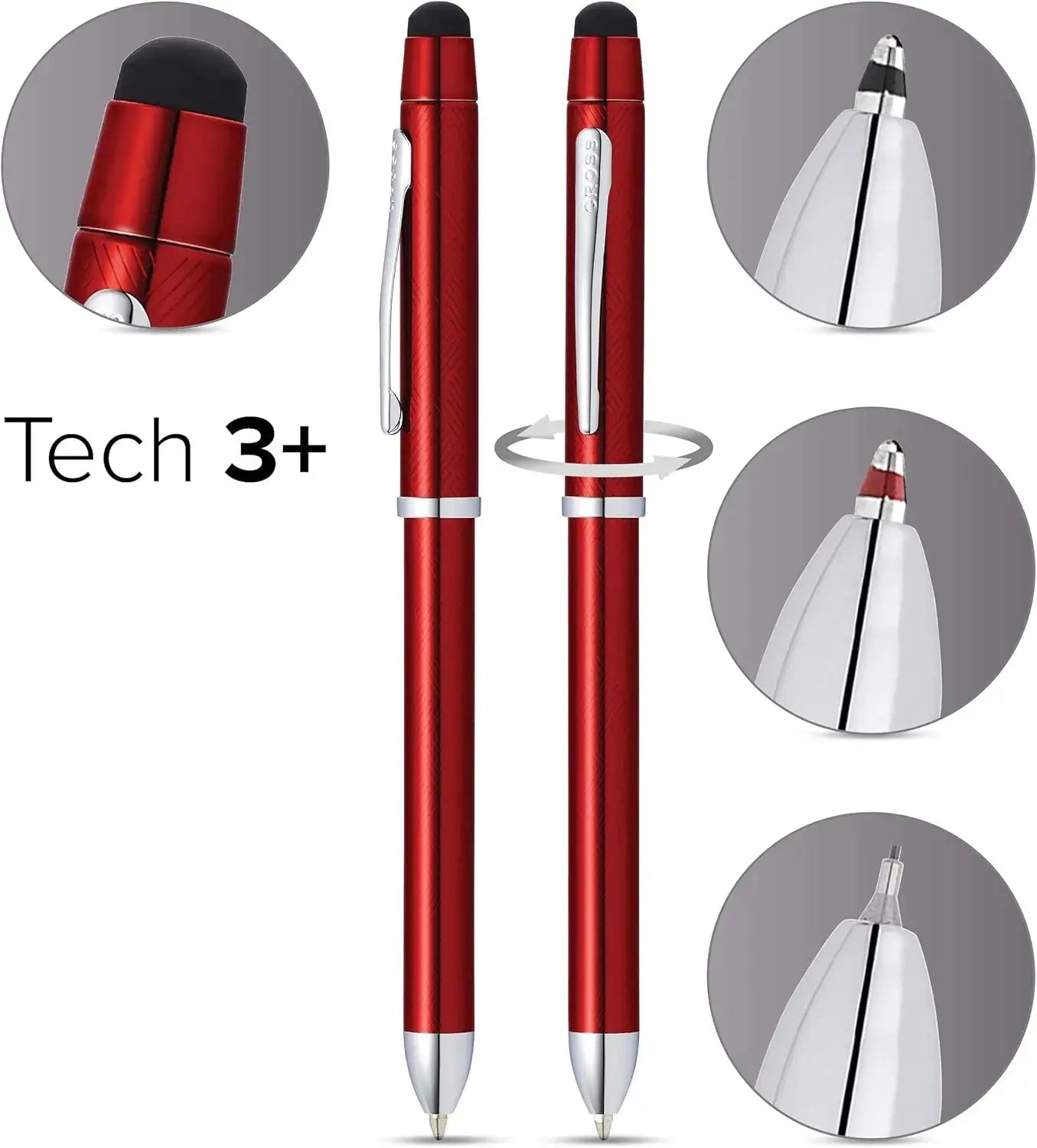 Cross Tech3+ PVD Multifunction Pen with Stylus and 0.5mm Lead Cross