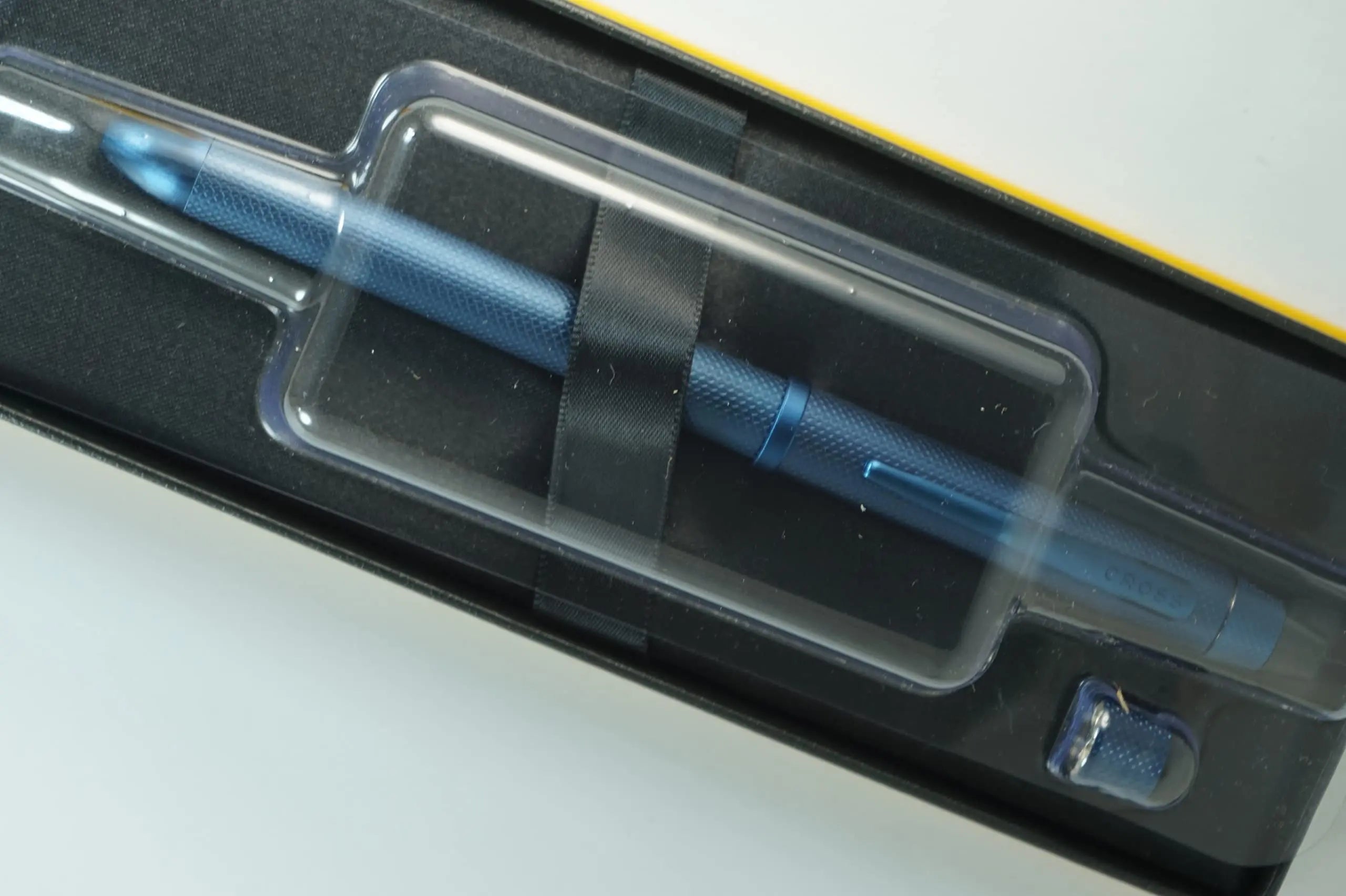 Cross Tech3+ with Sophisticated Brushed Dark Blue diamond pattern finish Barrel & interchangeable cap tops, Multi-function Pen - 0.5 MM Lead Pencil, Black Ink Refill & Red Ink Refill in One Pen. Cross