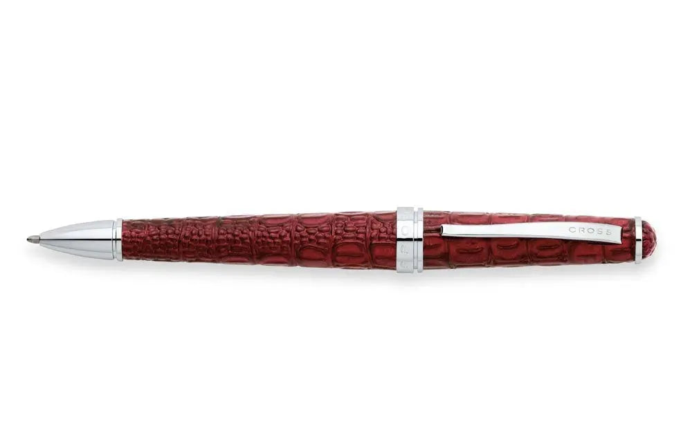 Cross Torero Bordeaux Crocodile Embossed Leather, Ballpoint Pen, with Chrome Appointments (AT0542-2) Cross