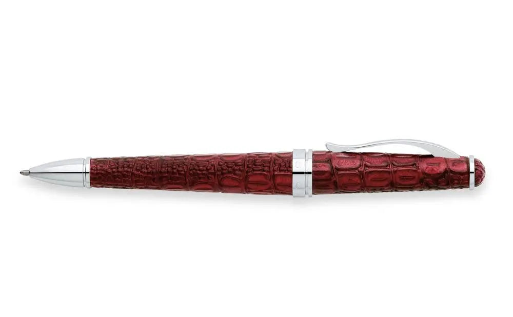 Cross Torero Bordeaux Crocodile Embossed Leather, Ballpoint Pen, with Chrome Appointments (AT0542-2) Cross