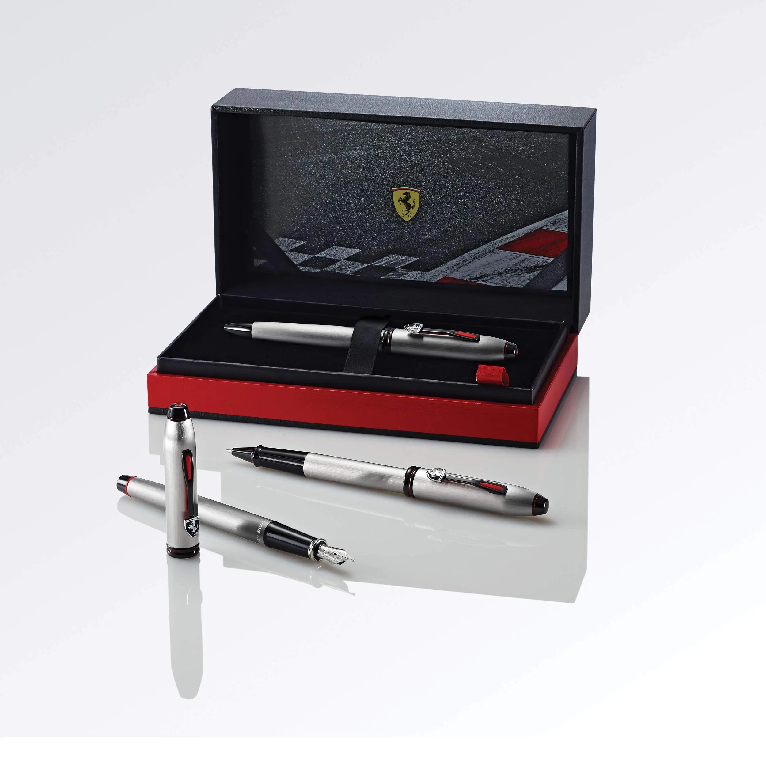Cross Townsend Collection for Scuderia Brushed Platinum w/Polished Black PVD Appointments Rollerball Pen Cross