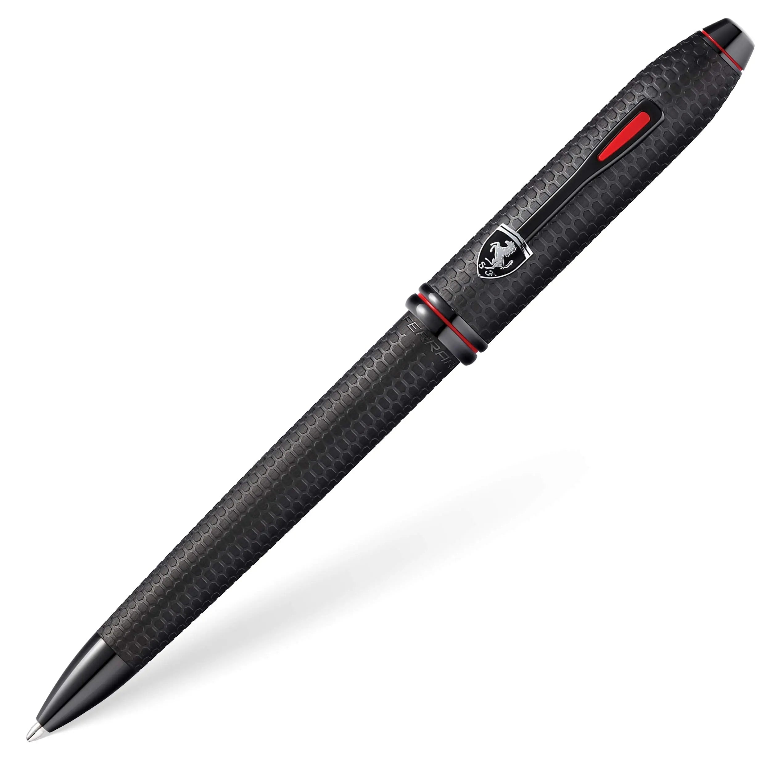 Cross Townsend Collection for Scuderia Ferrari - Brushed Black, Etched Honeycomb Pattern Ballpoint Pen Cross