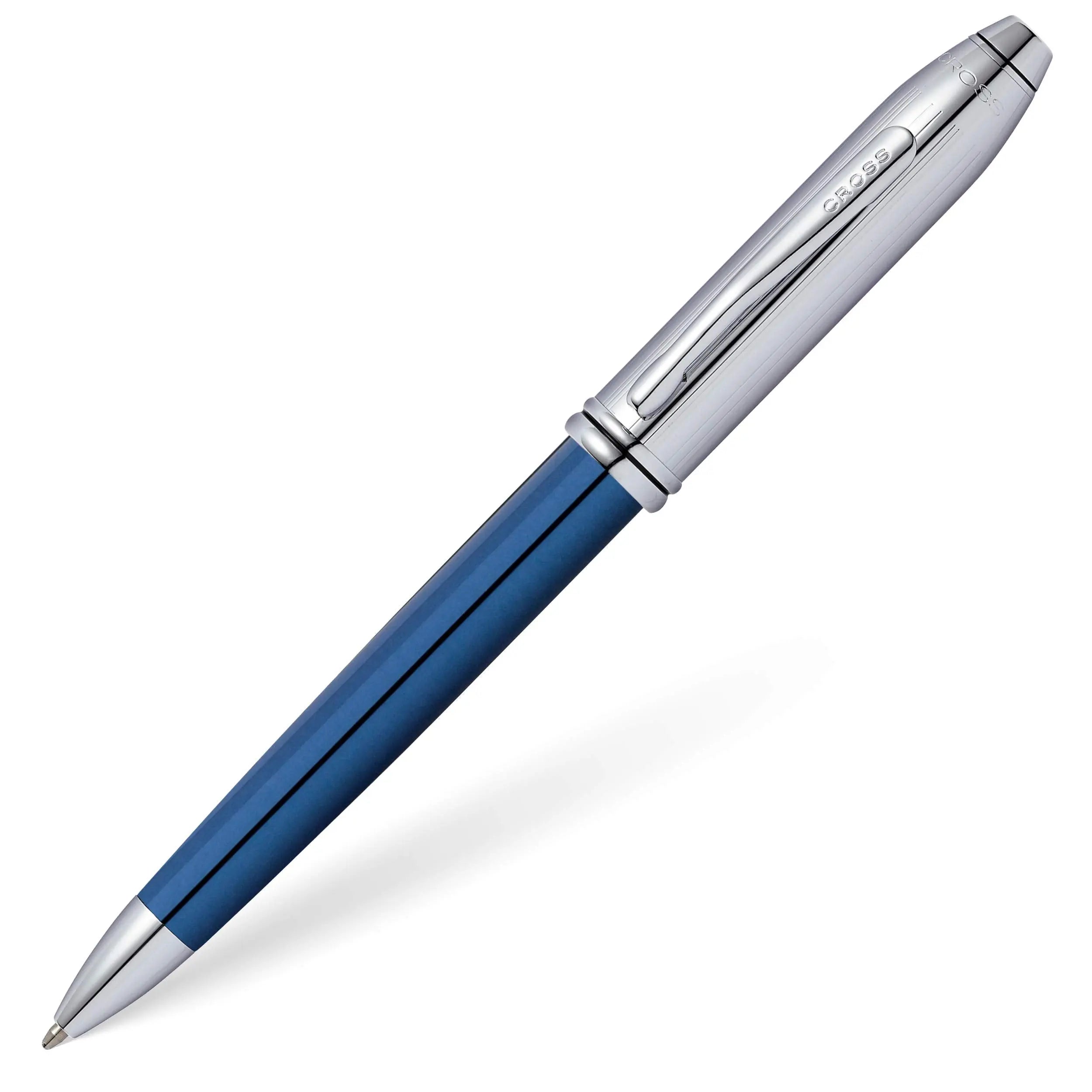 Cross Townsend Limited Edition Ballpoint Pen - Blue Chrome - crosspenmall.com